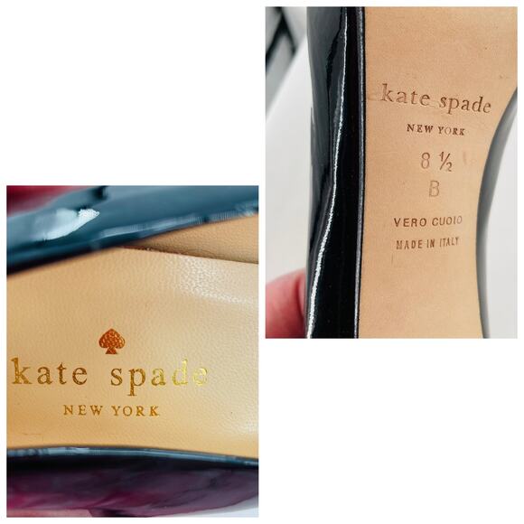 Kate Spade Black Patent Leather Classic Platform Party Sexy Stiletto Heel 8.5 - Picture 11 of 13